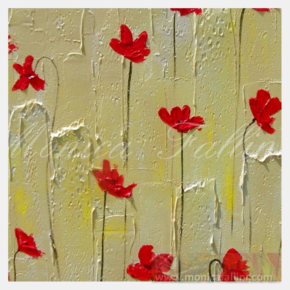 Painting titled 'Sunny days red Poppies' by Monica Fallini