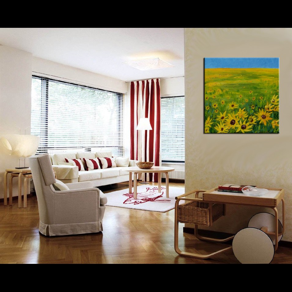 Painting titled 'Sunflowers field III' by Monica Fallini