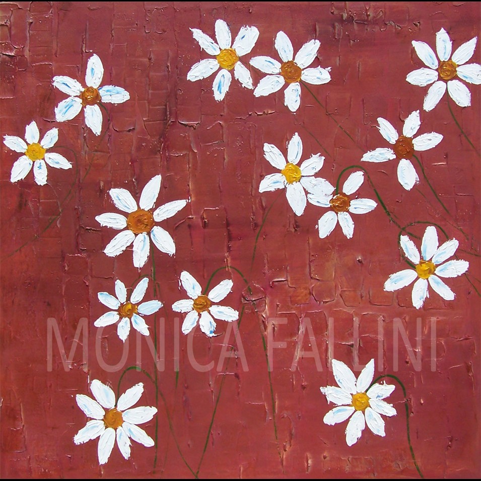 Painting titled '14 Daisies. ' by Monica Fallini