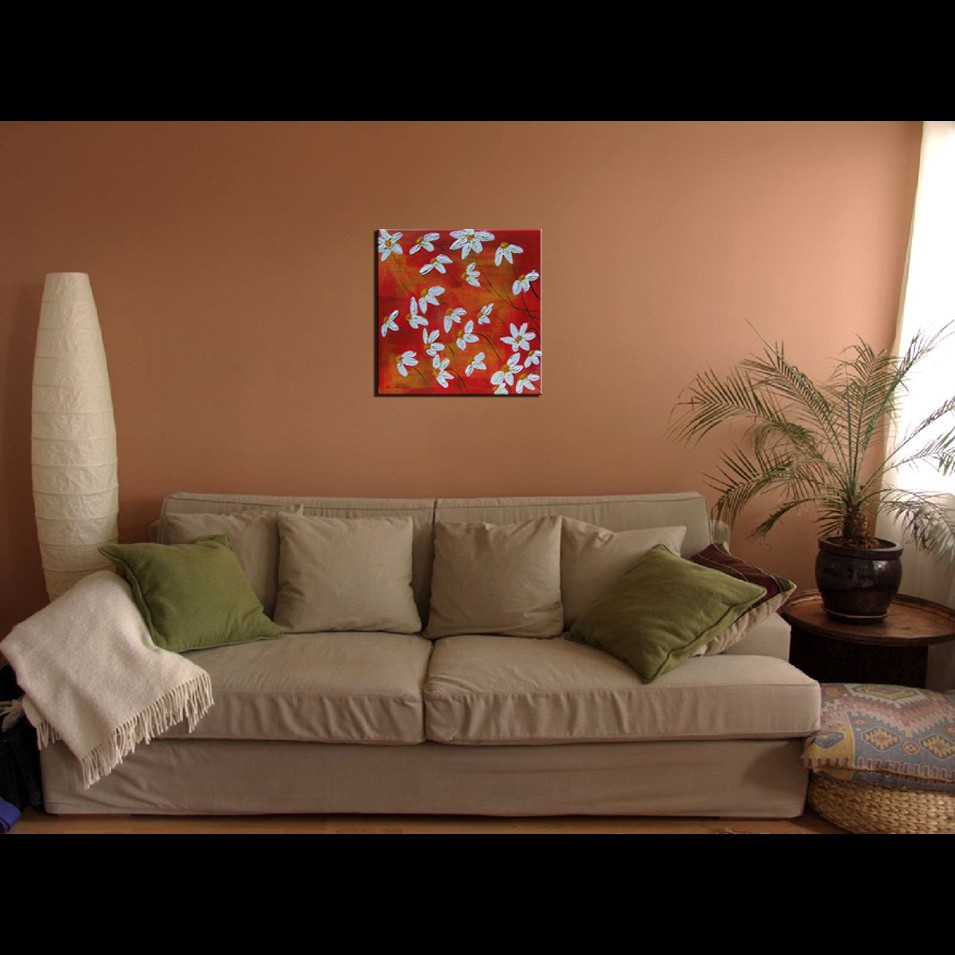 Painting titled 'Sunset Daisies. White Daisies' by Monica Fallini