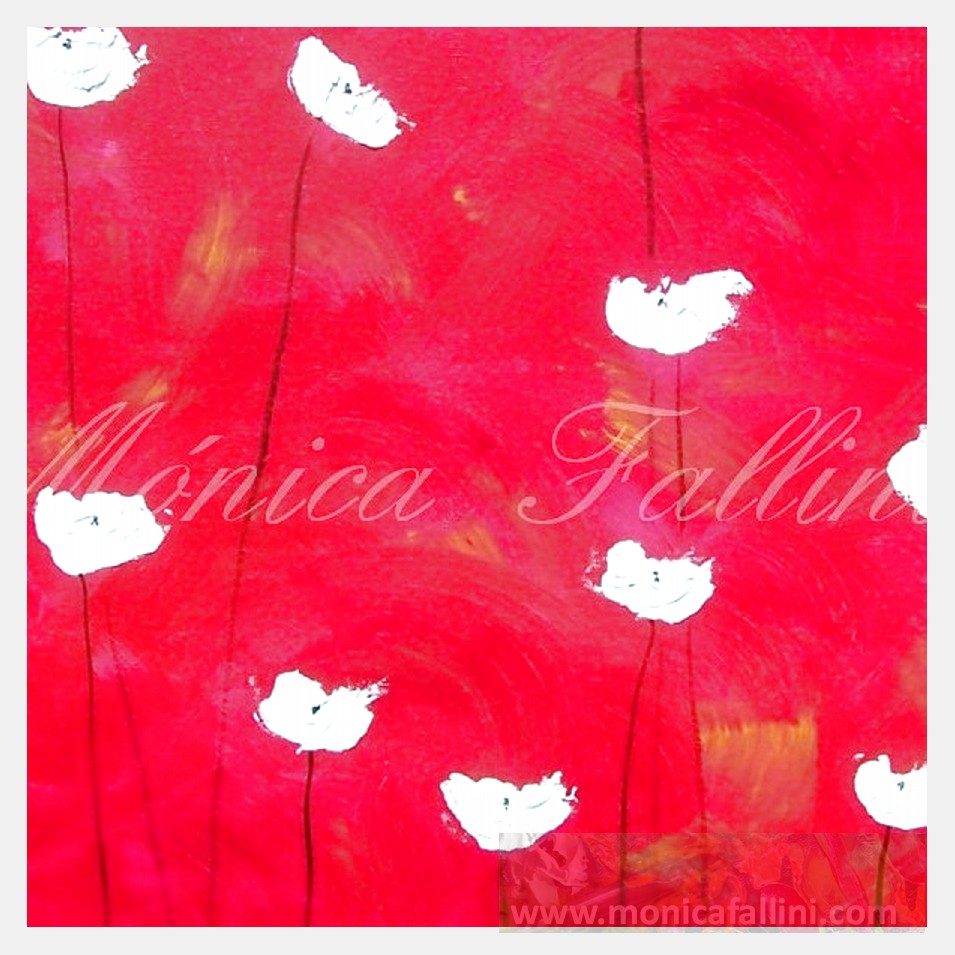 Painting titled 'Poppies in the Summer heat # 2' by Monica Fallini