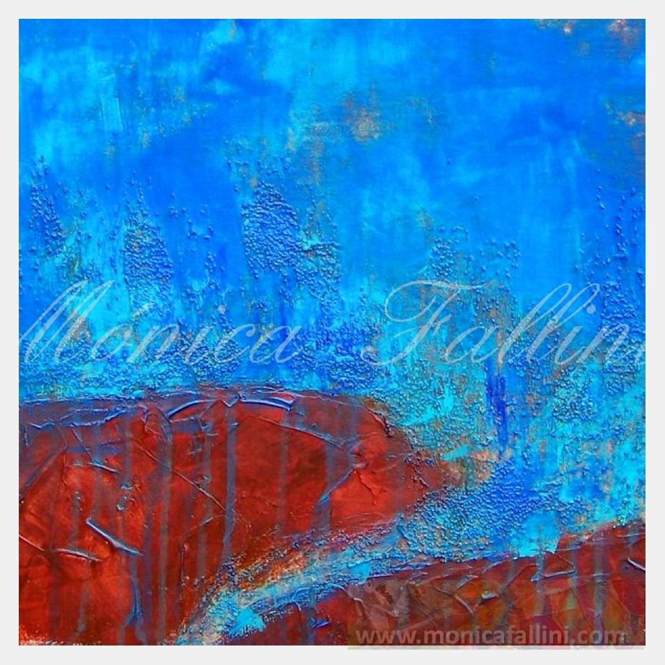 Painting titled 'Rock formations under the sea III' by Monica Fallini
