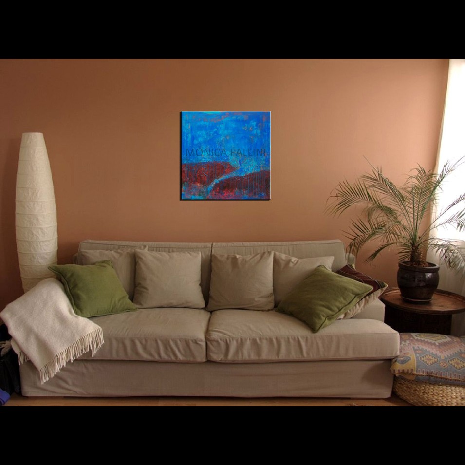 Painting titled 'Rock formations under the sea III' by Monica Fallini