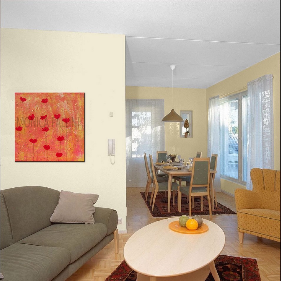 Painting titled 'Springtime golden landscape' by Monica Fallini