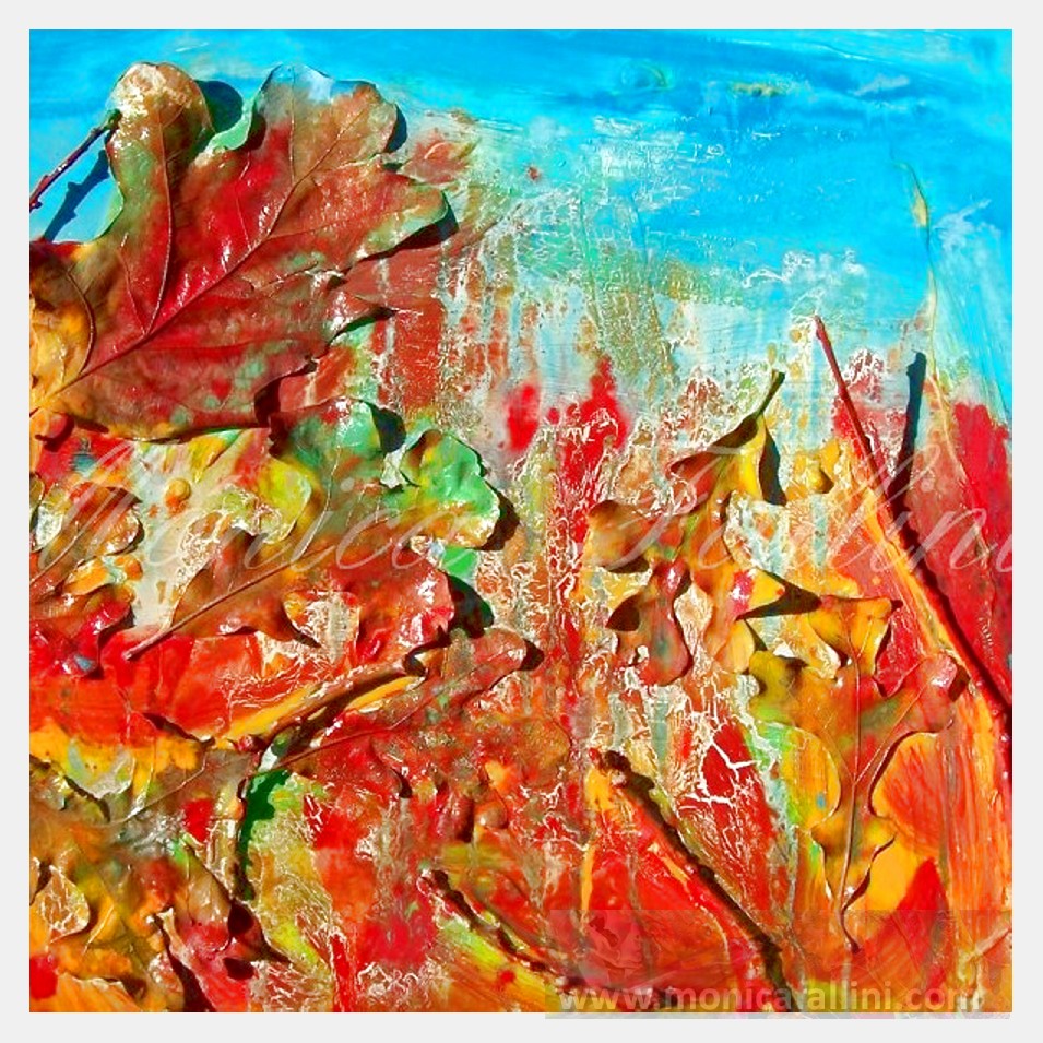 Painting titled 'Autumn collage. ' by Monica Fallini