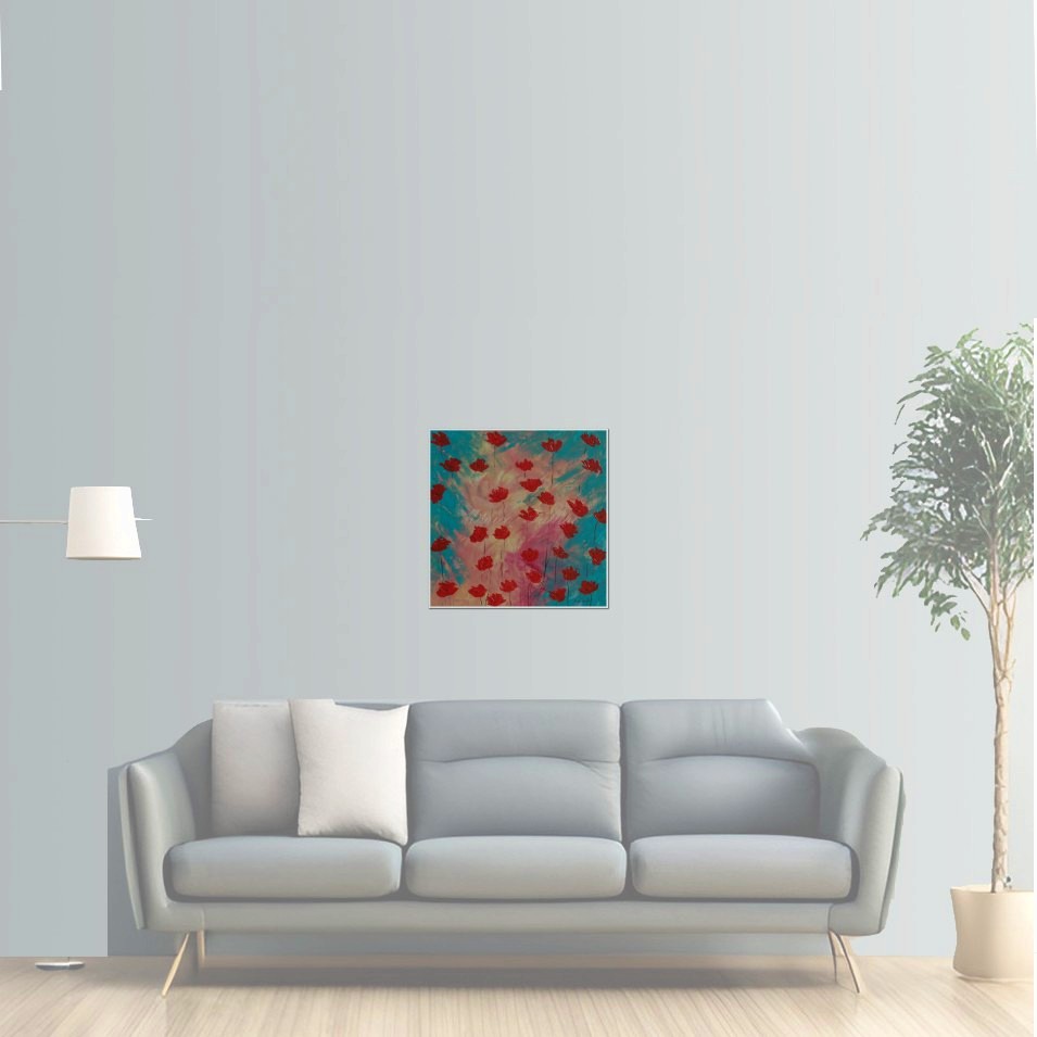 Painting titled 'Splash of red Poppies' by Monica Fallini