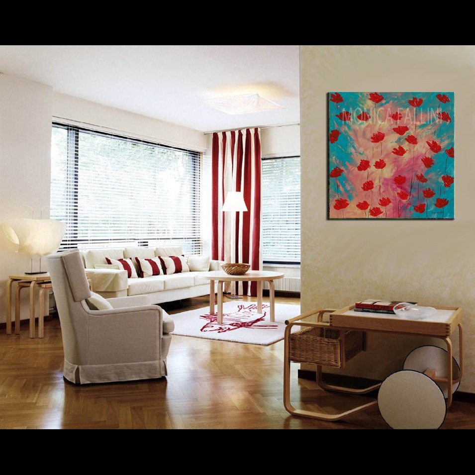 Painting titled 'Splash of red Poppies' by Monica Fallini