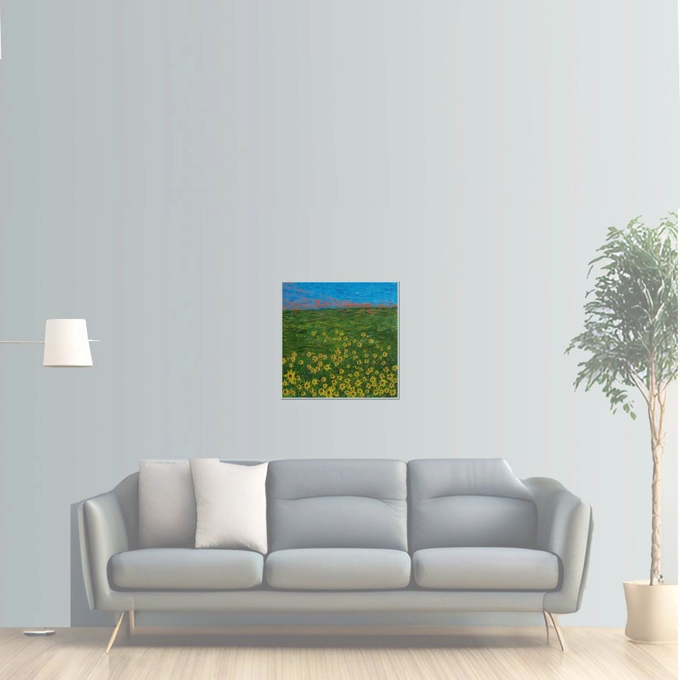 Painting titled 'Landscape with Sunflowers VIII' by Monica Fallini
