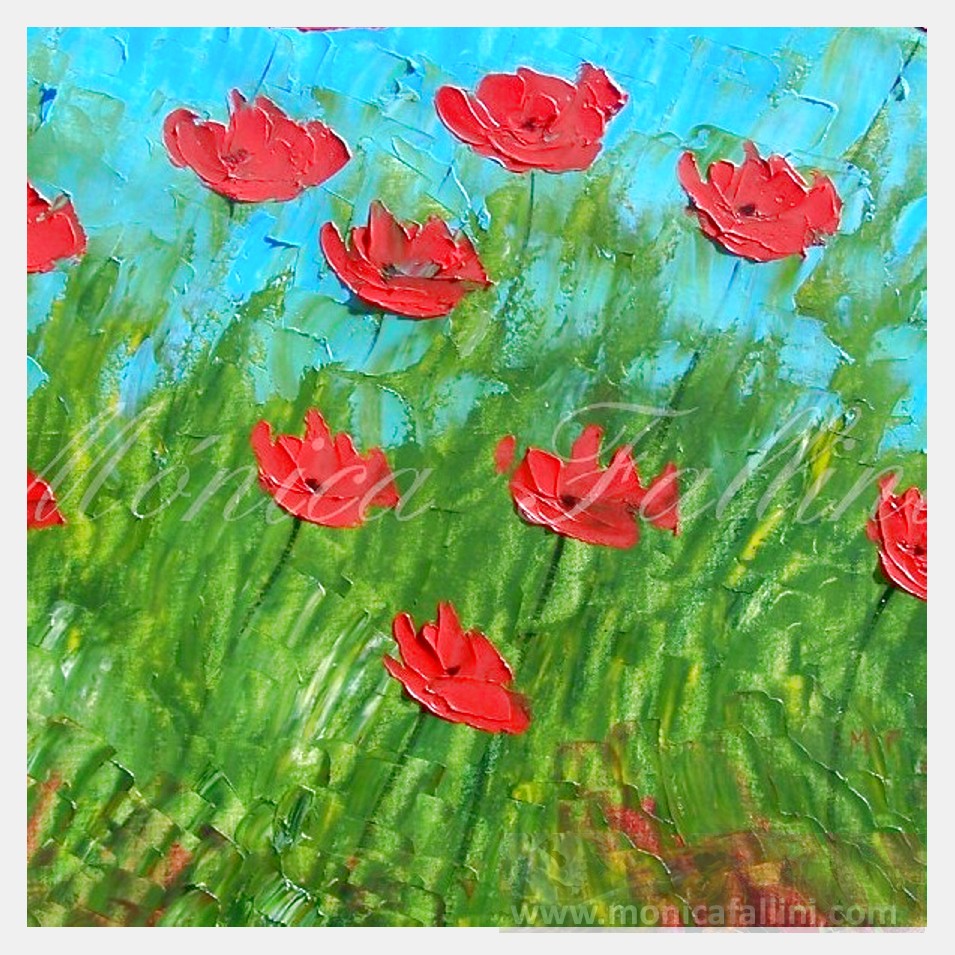 Painting titled 'Free spirit Poppies. Red Poppies' by Monica Fallini