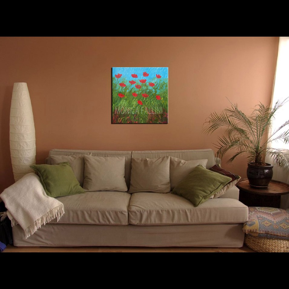 Painting titled 'Free spirit Poppies. Red Poppies' by Monica Fallini