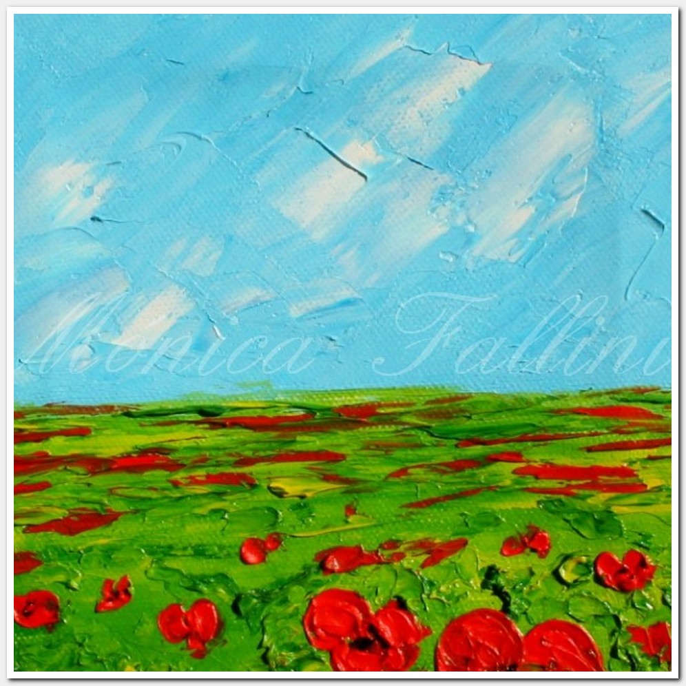Painting titled 'Field of red Poppies' by Monica Fallini