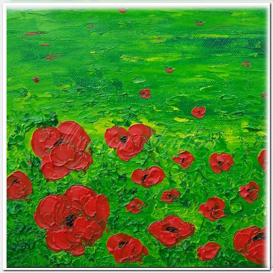 Painting titled 'Field of red Poppies' by Monica Fallini
