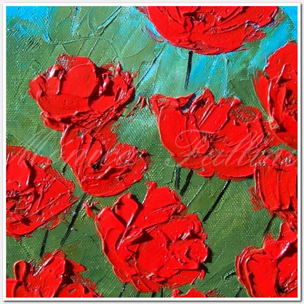 Painting titled 'A group of red Poppies ' by Monica Fallini