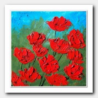 A group of red Poppies 