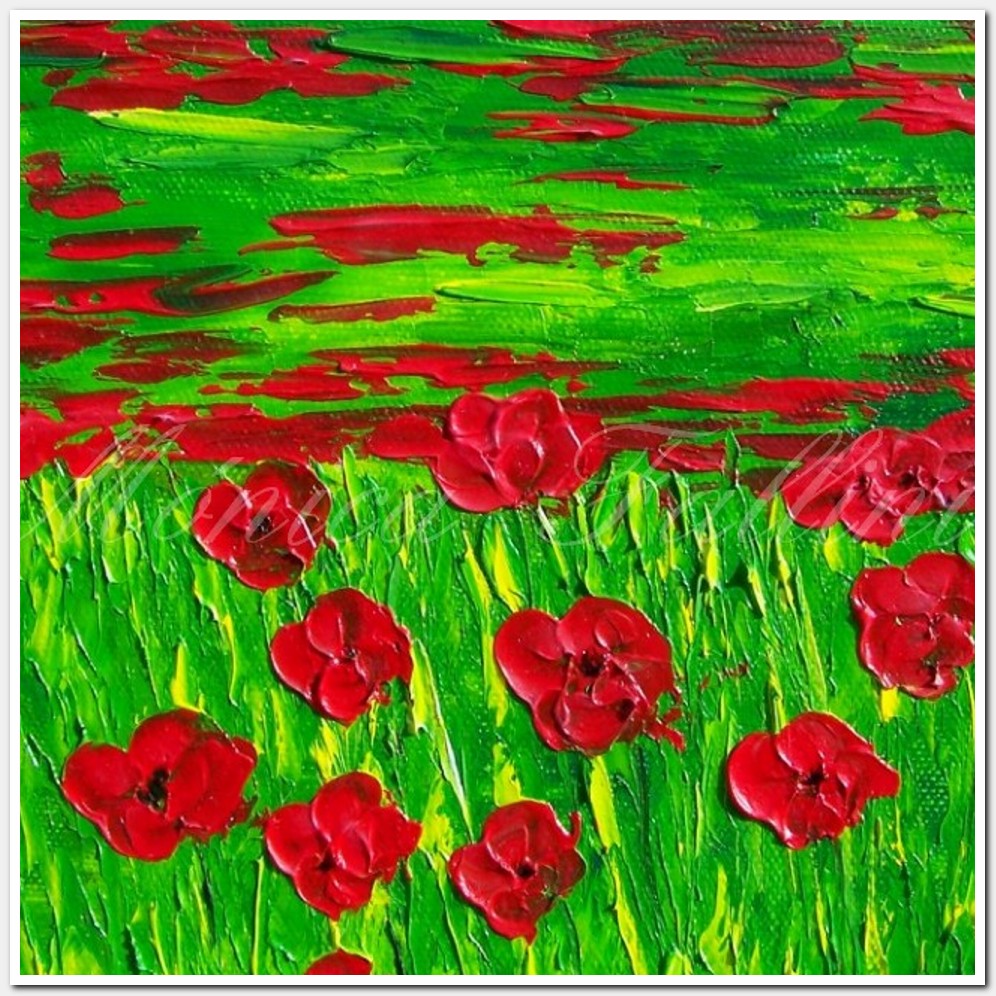 Painting titled 'Field with red Poppies' by Monica Fallini