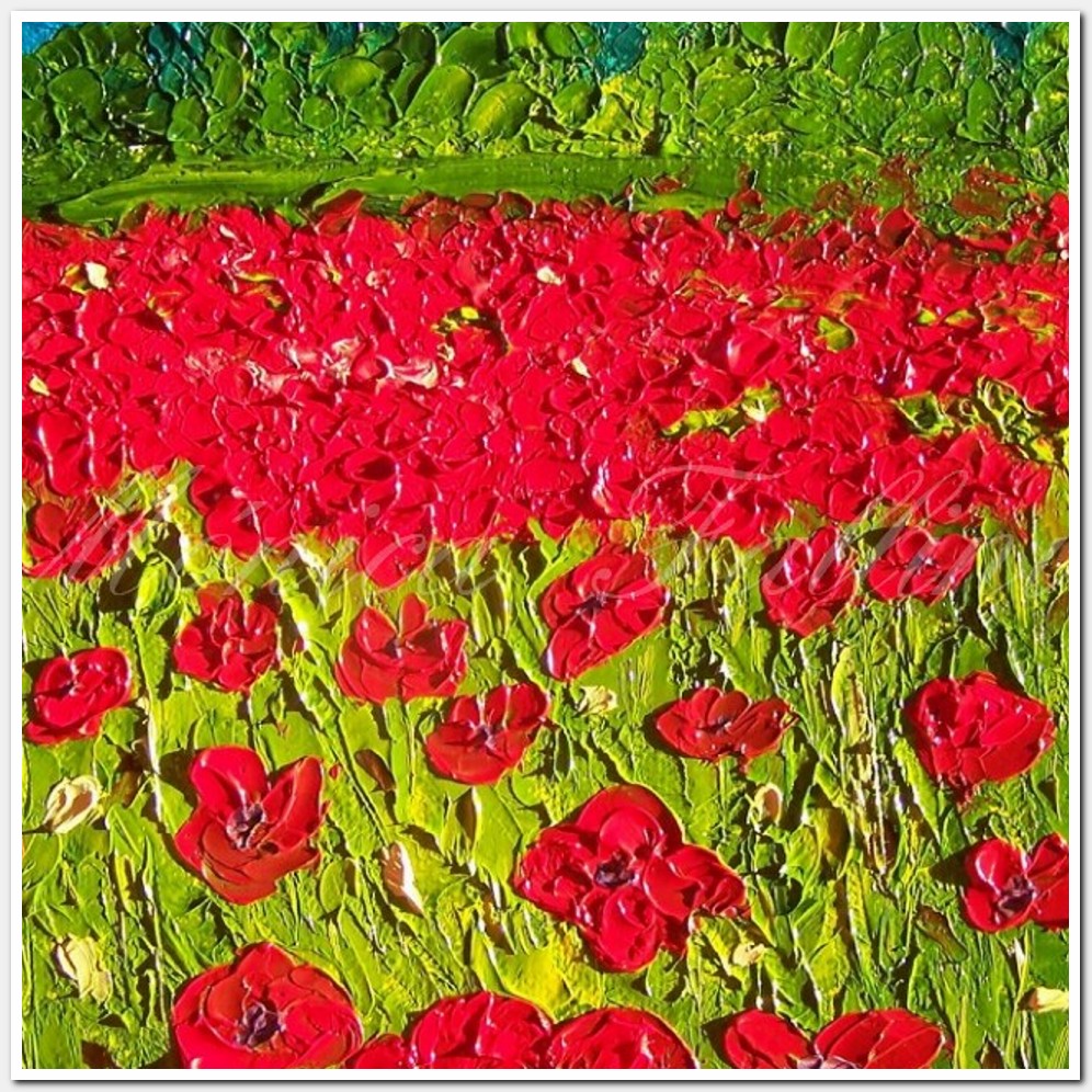Painting titled 'Field of red Poppies' by Monica Fallini