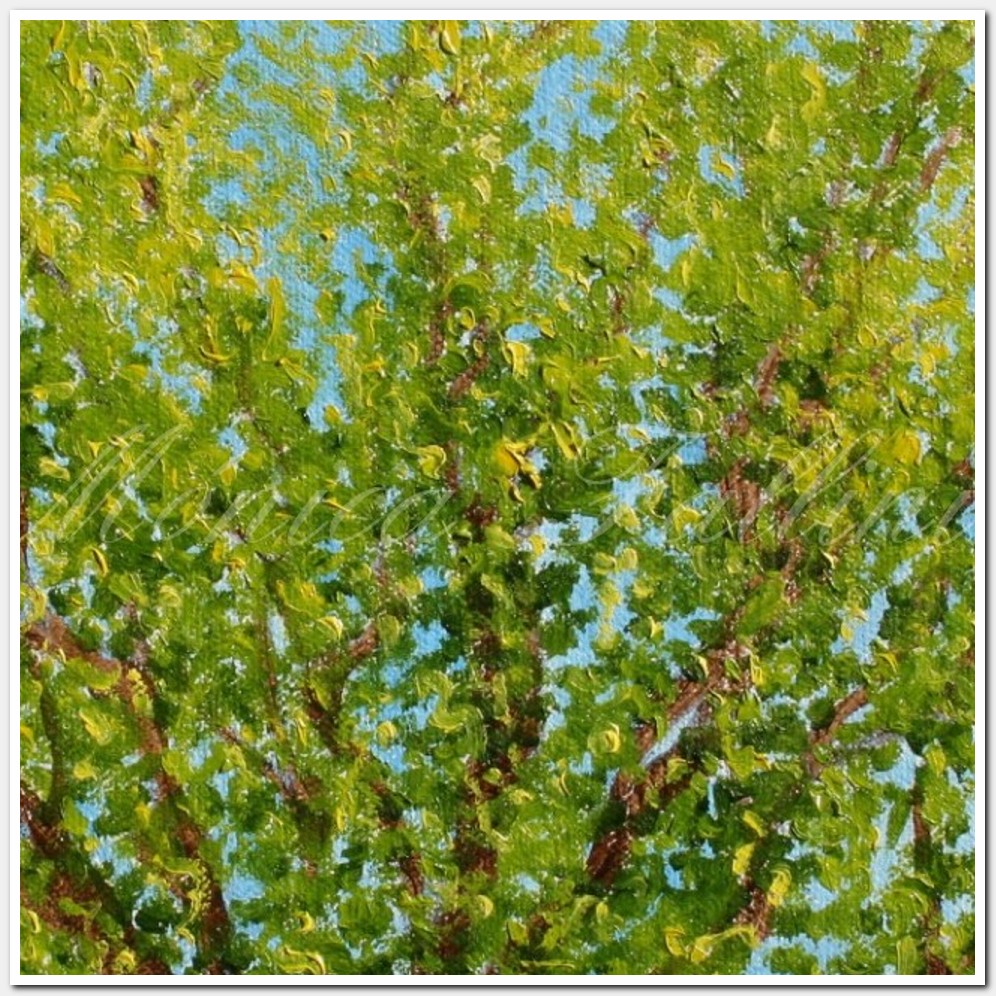 Painting titled 'Study of tree with Autumn leaves' by Monica Fallini