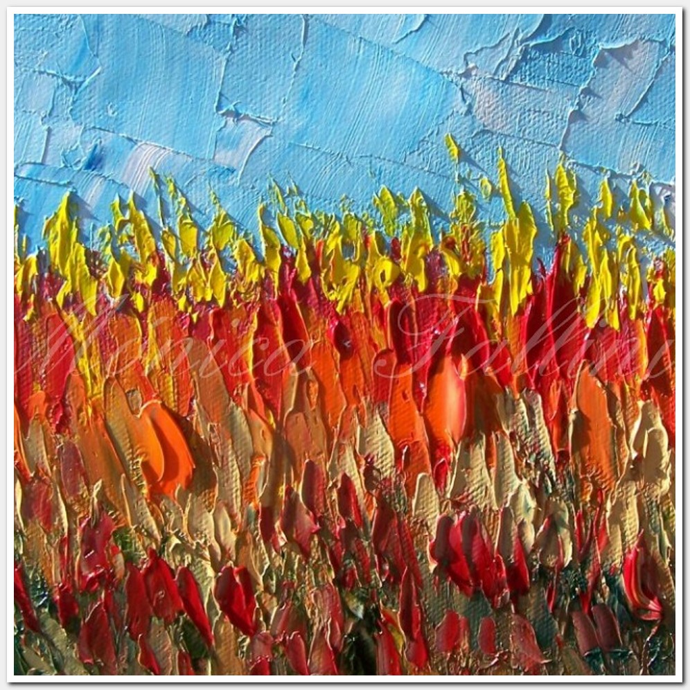 Painting titled 'Floral abstraction' by Monica Fallini