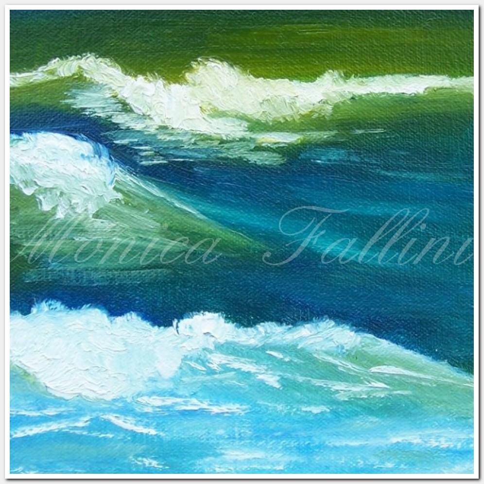 Painting titled 'Wave study, seascape.' by Monica Fallini