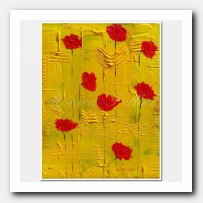 Red Poppies on yellow landscape