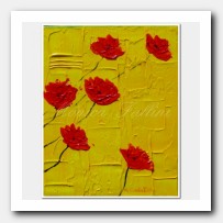 Red Poppies on yellow landscape