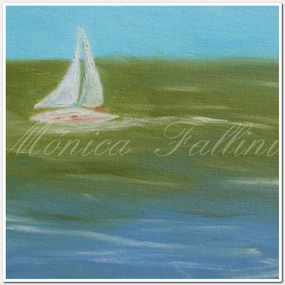 Painting titled 'Sail boat Corpus Christi port Texas # II' by Monica Fallini