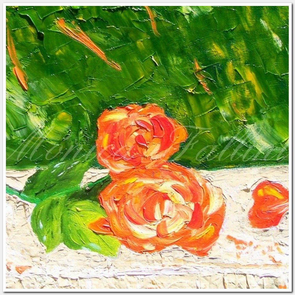 Painting titled '2 Roses' by Monica Fallini