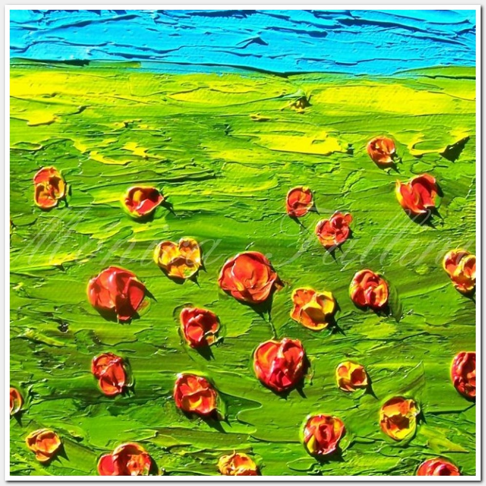 Painting titled 'Wild flowers' landscape' by Monica Fallini