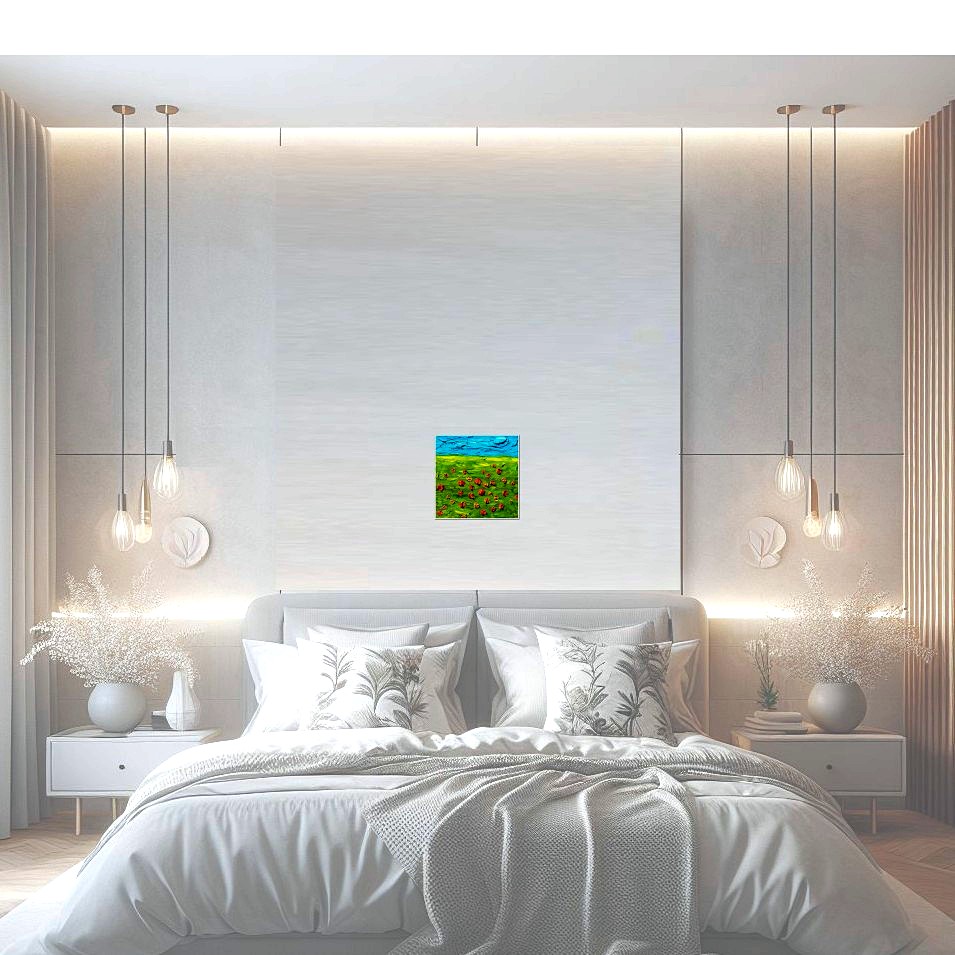 Painting titled 'Wild flowers' landscape' by Monica Fallini