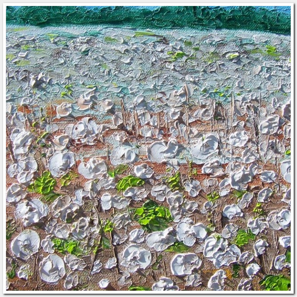 Painting titled 'Louisiana Cotton field # 2' by Monica Fallini