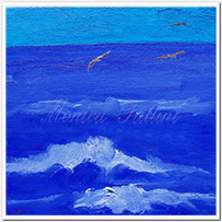 Seascape with seagulls