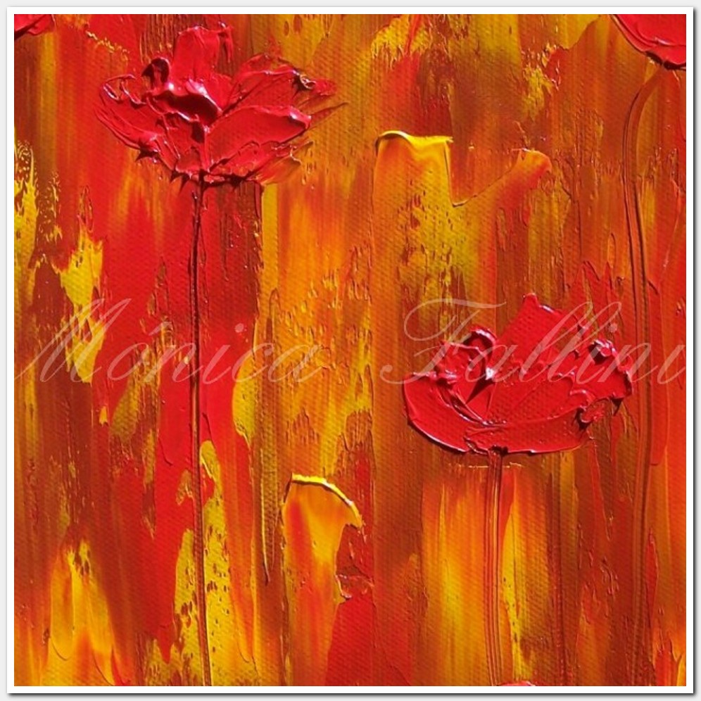 Painting titled 'Red Poppies' Nostalgia' by Monica Fallini