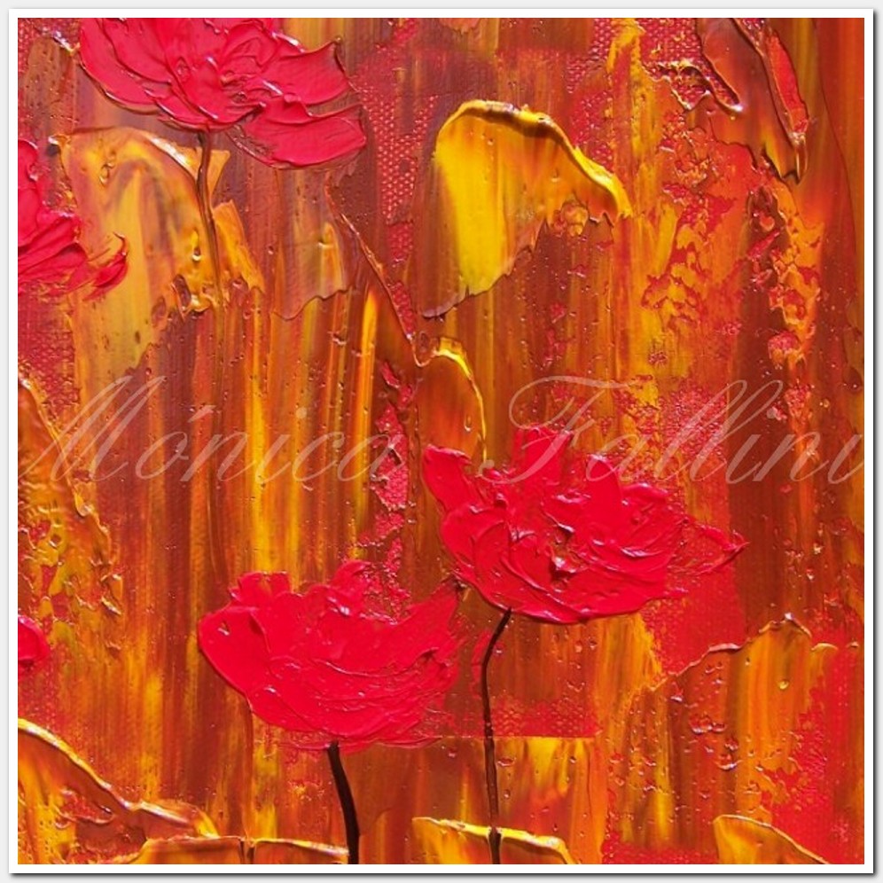 Painting titled 'Red Poppies' Nostalgia' by Monica Fallini
