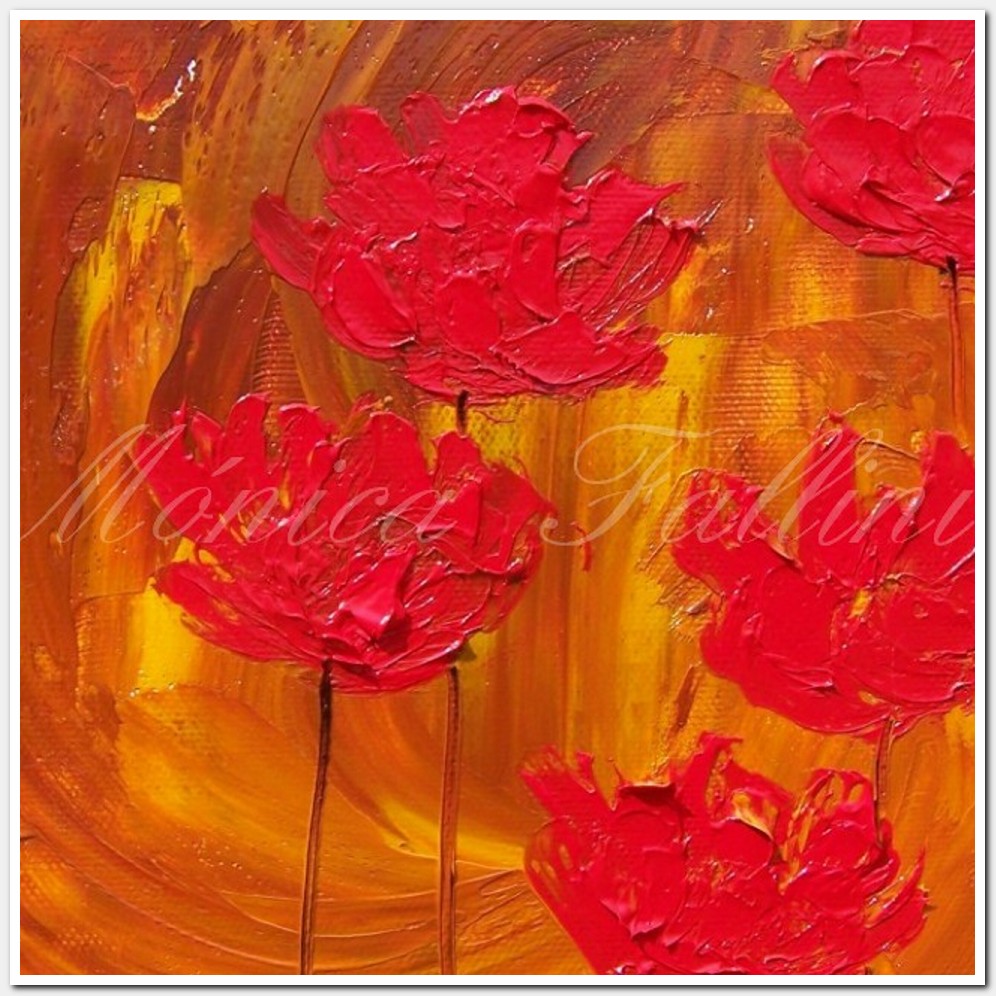 Painting titled 'Red Poppies' Nostalgia' by Monica Fallini