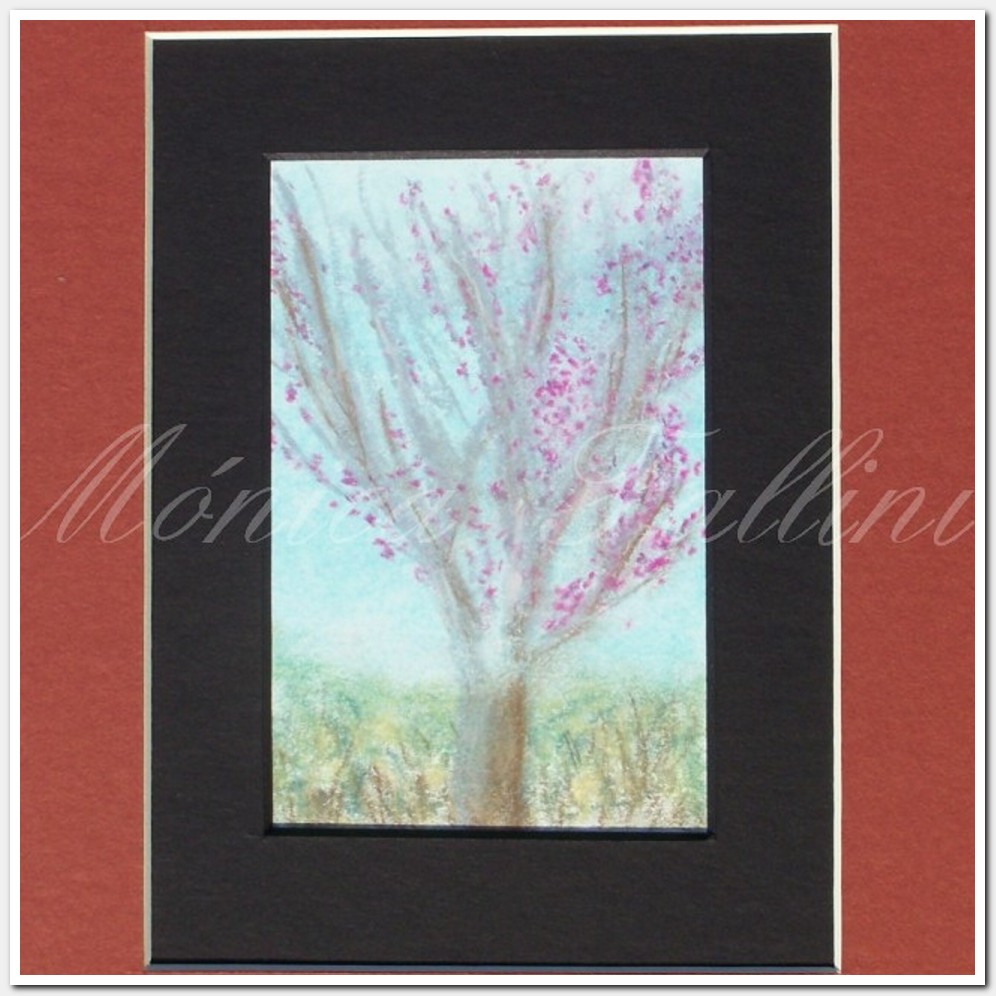 Painting titled 'Sketch of a tree in pastels' by Monica Fallini