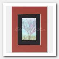 Sketch of a tree in pastels
