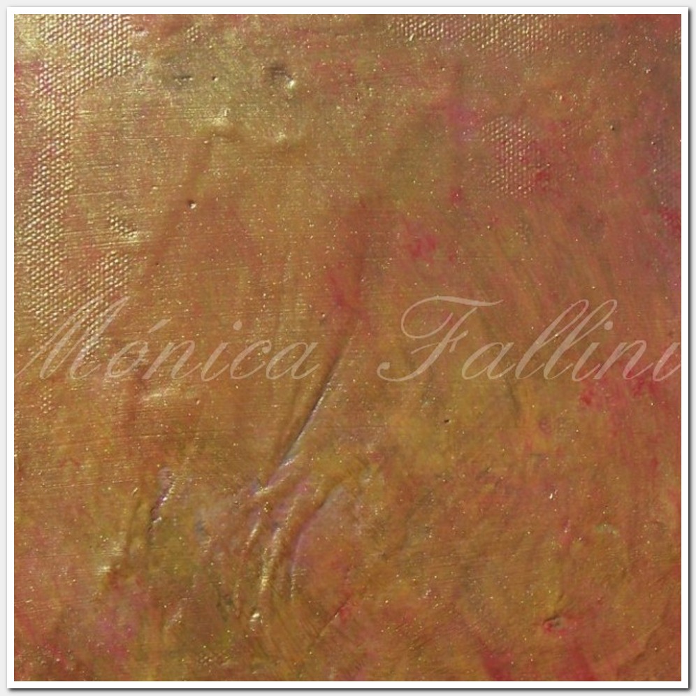 Painting titled 'Deep gold abstraction ' by Monica Fallini