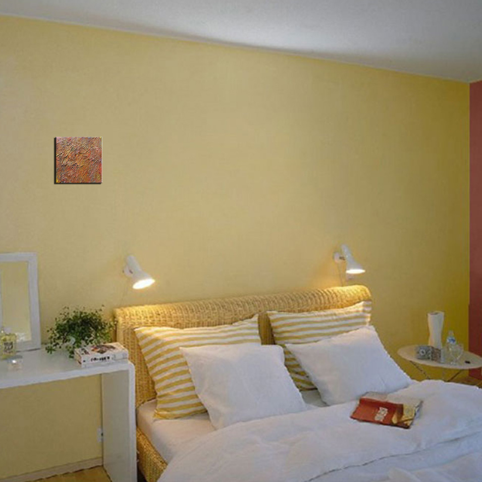 Painting titled 'Deep gold abstraction ' by Monica Fallini
