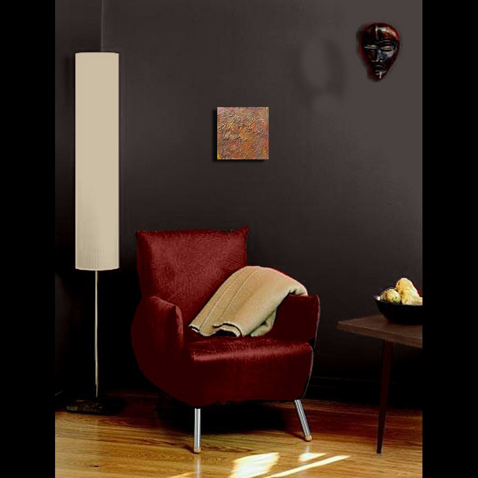 Painting titled 'Deep gold abstraction ' by Monica Fallini