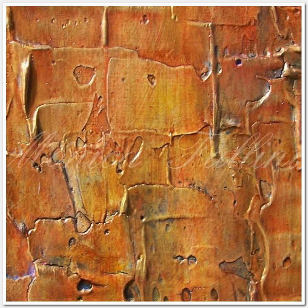 Painting titled 'Deep gold abstraction' by Monica Fallini
