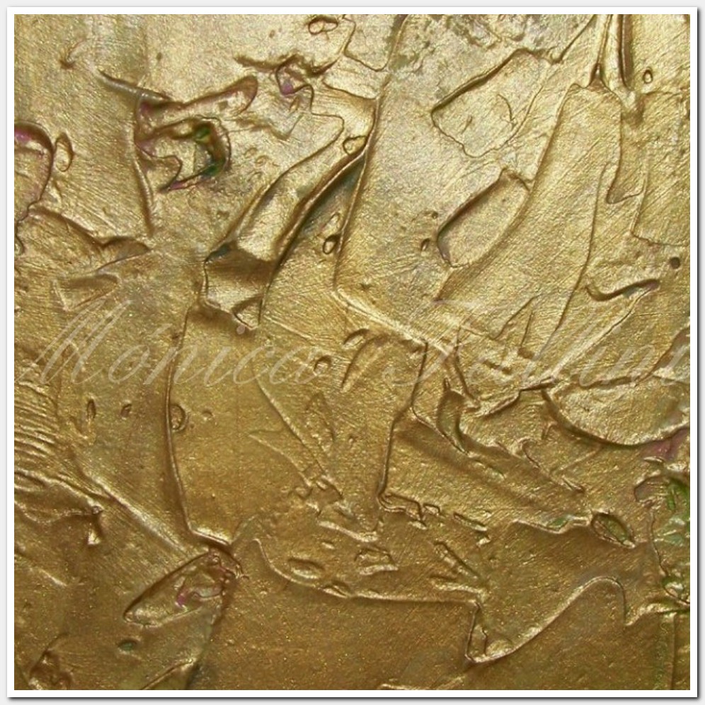 Painting titled 'Deep gold abstraction' by Monica Fallini