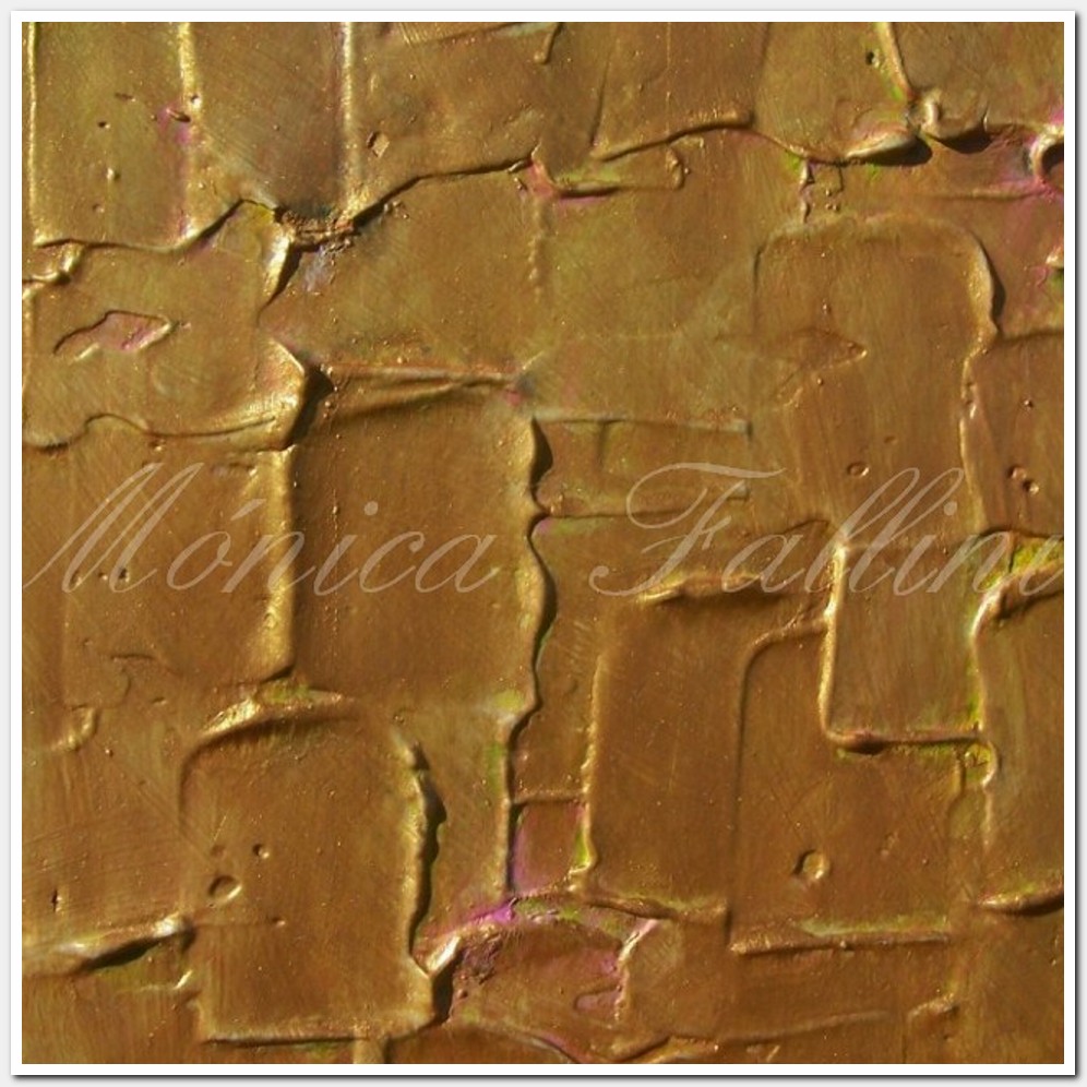 Painting titled 'Deep gold abstraction' by Monica Fallini