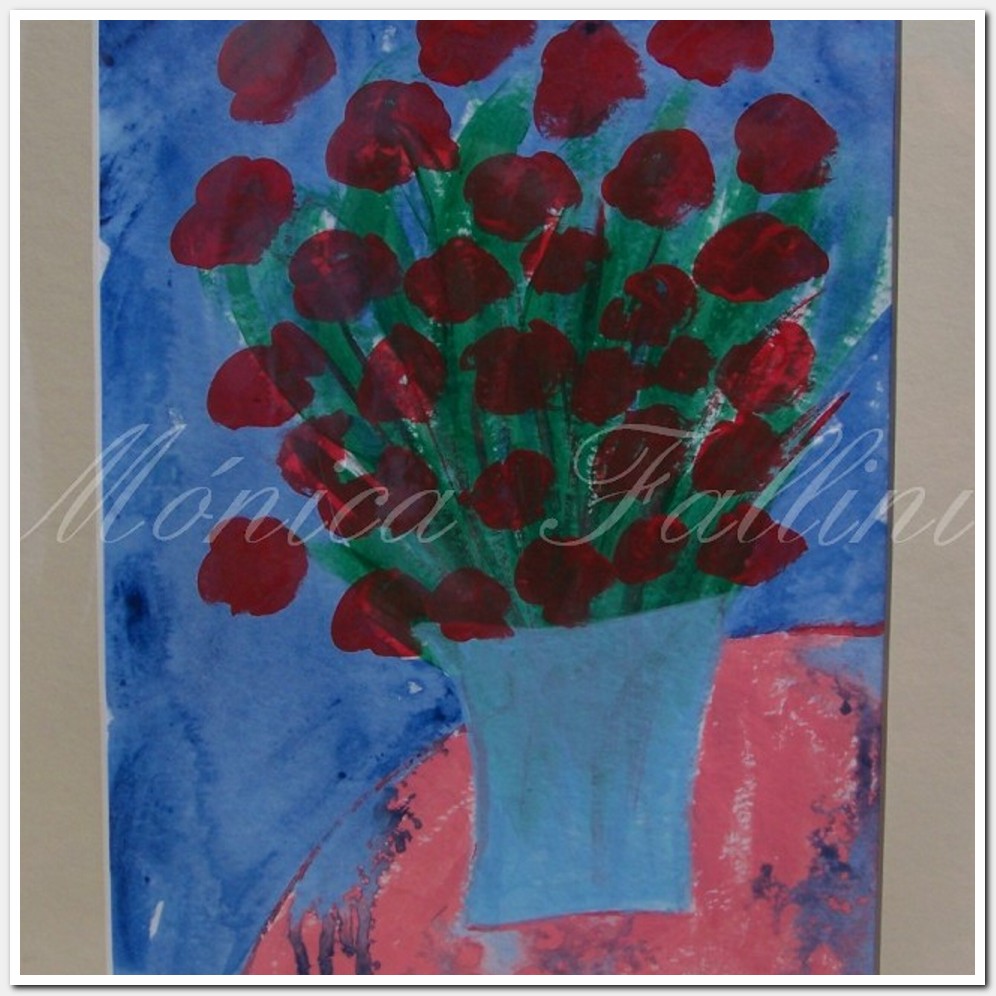 Painting titled 'Flower bouquet. ' by Monica Fallini