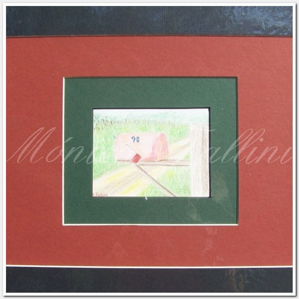 Painting titled 'Mailbox in the countryside' by Monica Fallini