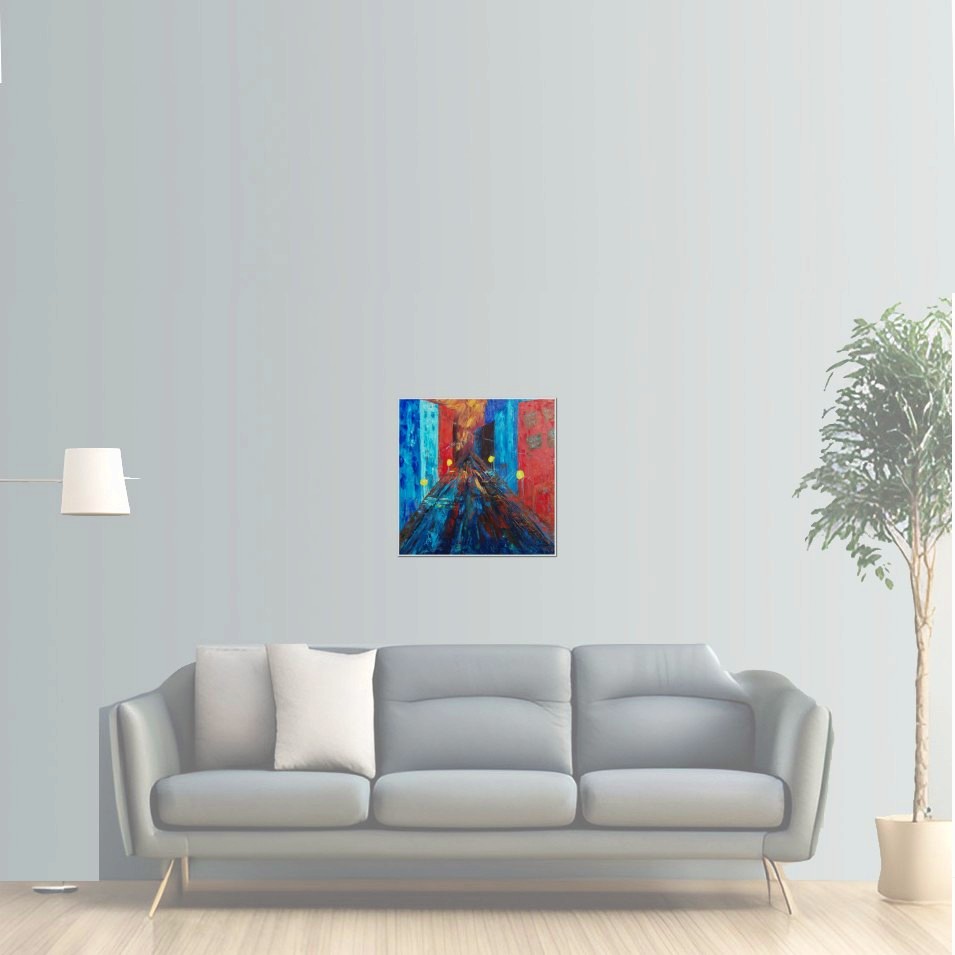 Painting titled 'Urban memories IV' by Monica Fallini