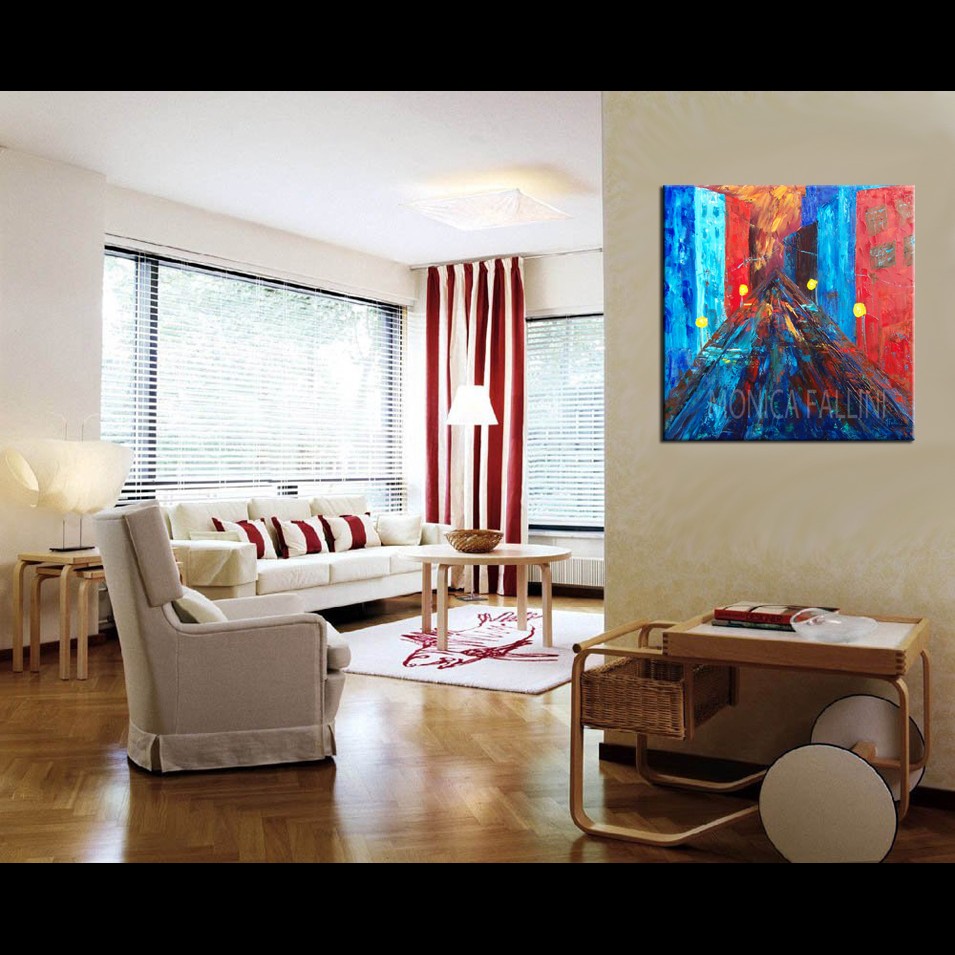 Painting titled 'Urban memories IV' by Monica Fallini