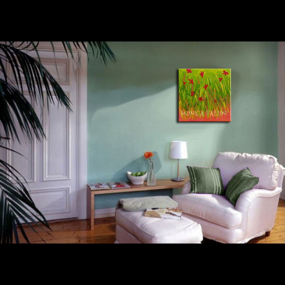 Painting titled 'First Spring flowers. ' by Monica Fallini
