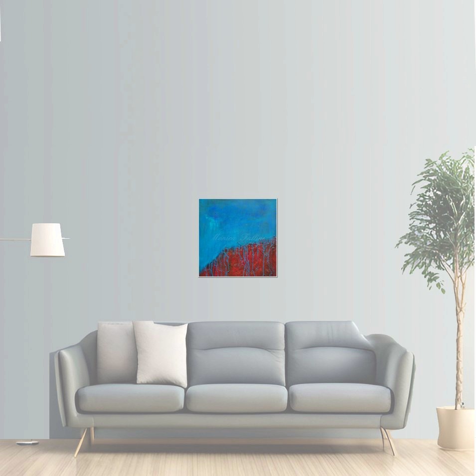 Painting titled 'Rock formations under the sea. ' by Monica Fallini