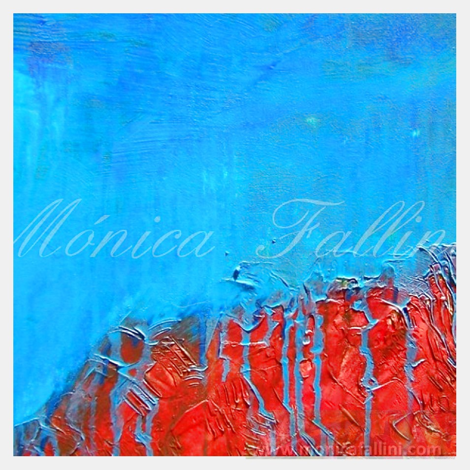 Painting titled 'Rock formations under the sea. ' by Monica Fallini