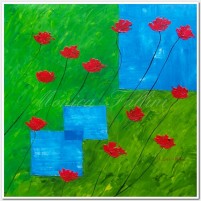 Red Poppies among the squares